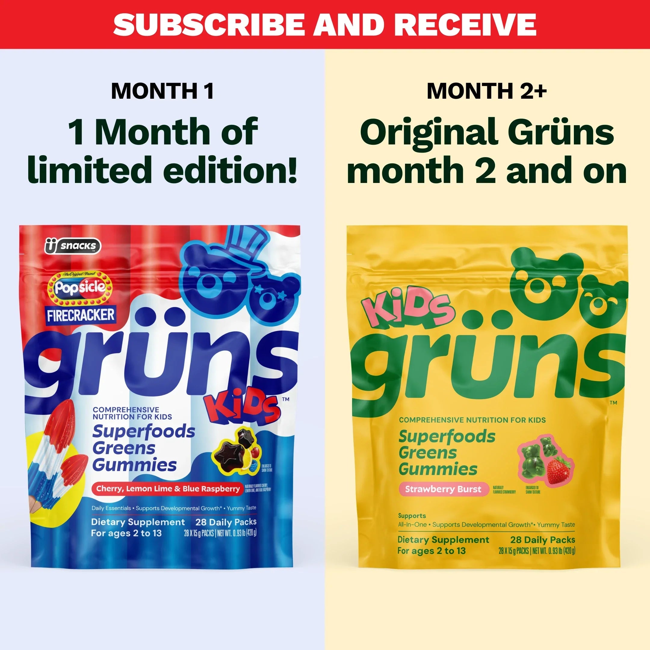 Popsicle® Firecracker Grüns Kids - Packed With Daily Essentials